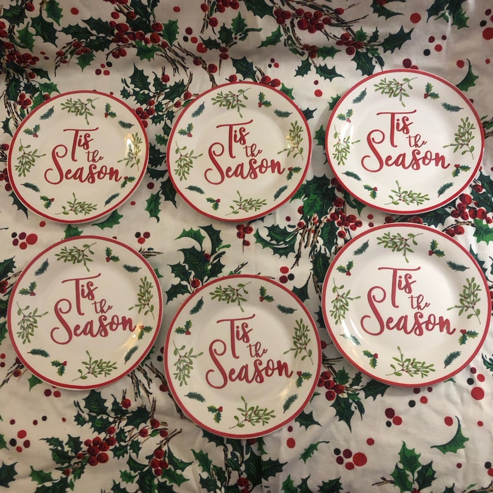 Royal Norfolk 'Tis the Season Holiday Plates - Red and Green Six Available